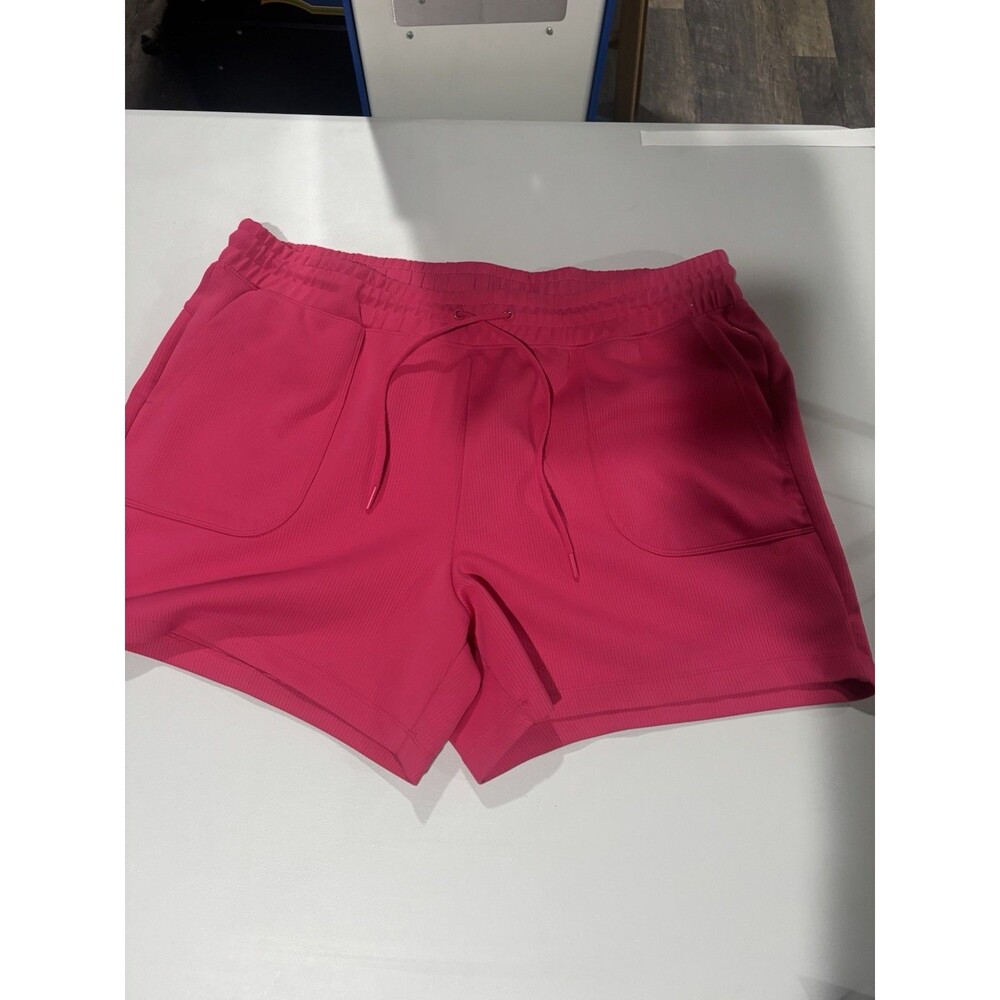 MONDETTA Women’s Pink 2XL Plus Athletic Shorts Drawstring Elastic Pockets
